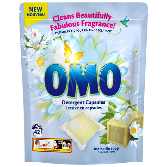 Omo Pk 42 Detergent Capsules Marseille Soap & Spring Blooms