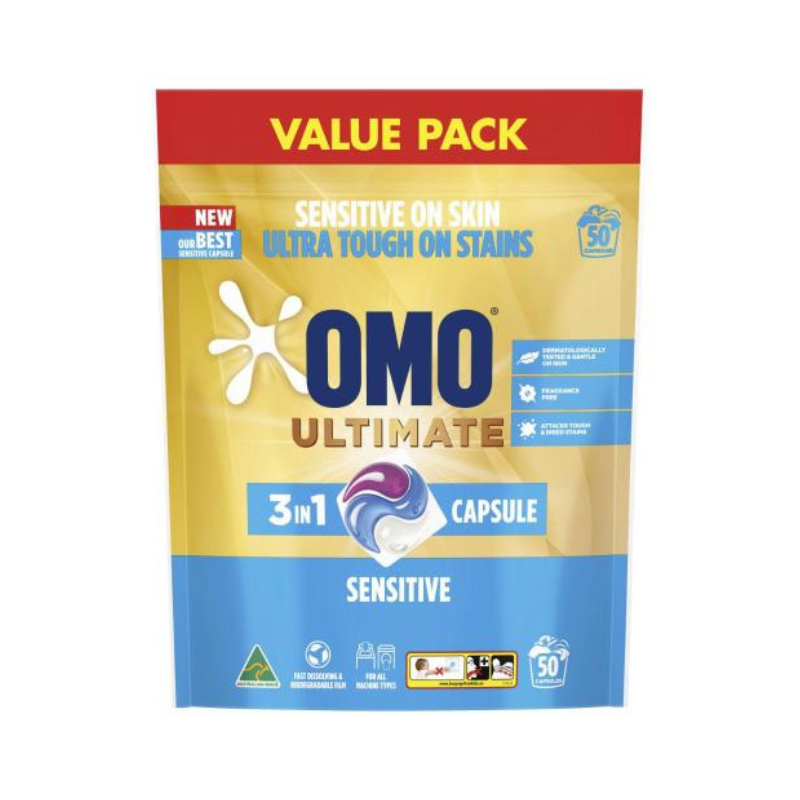 Omo Ultimate 3 In 1 Capsule Sensitive 50 Capsules