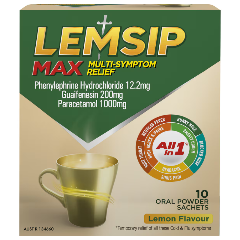 Lemsip Max Cold & Flu 10 Oral Powder Sachets Lemon Flavour