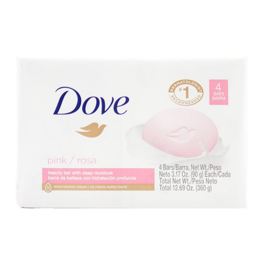 Dove Pink Rosa Beauty Cream Bar With Deep Moisture 4 x 90g Bars