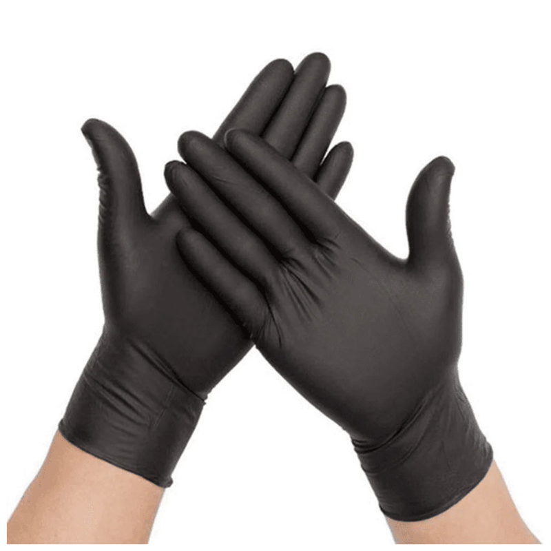 Powder Free Black Premium Quality Nitrile Gloves Medium 100 pcs