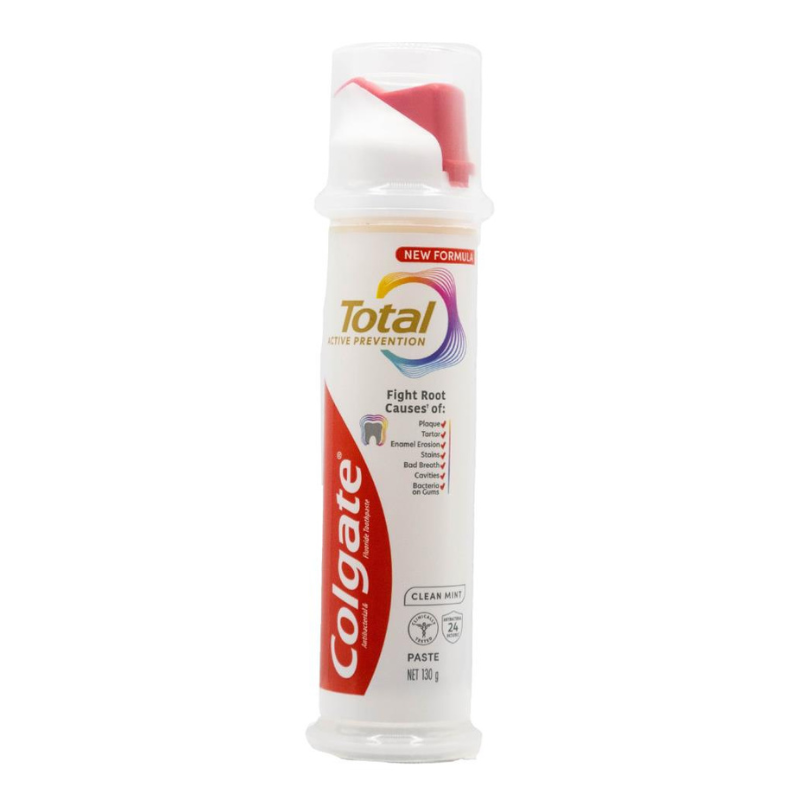 Colgate Toothpaste Pump Total Active Prevention Clean Mint 130g