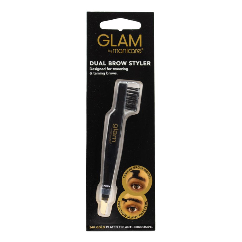 Glam By Manicare Dual Brown Styler Designed For Tweezing & Taming Brows