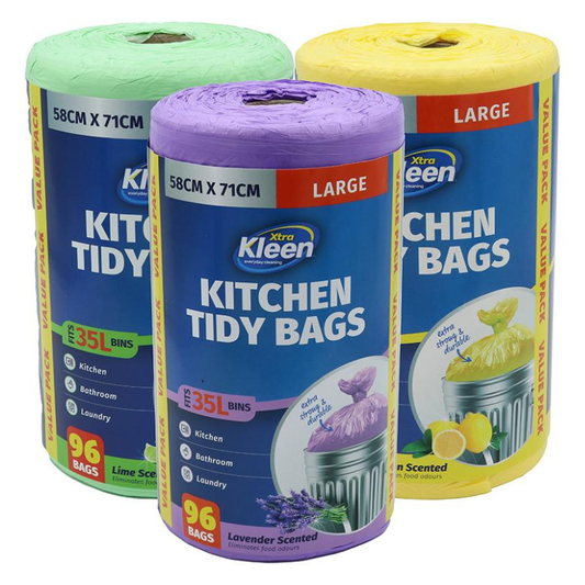 Kitchen Tidy Bags 35L 58cm x 71cm Large 96 Bags Assorted Scents
