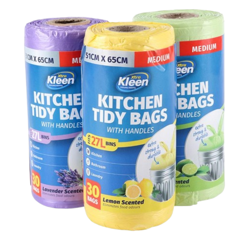 Kitchen Tidy Bags With Handles 27L 51cm x 65cm Medium 30 Bags Assorted Scents