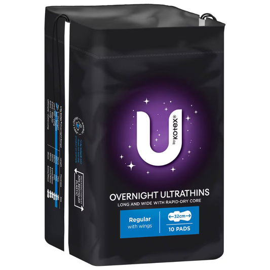 U By Kotex Overnight Ultrathins Regular With Wings 10 Pads