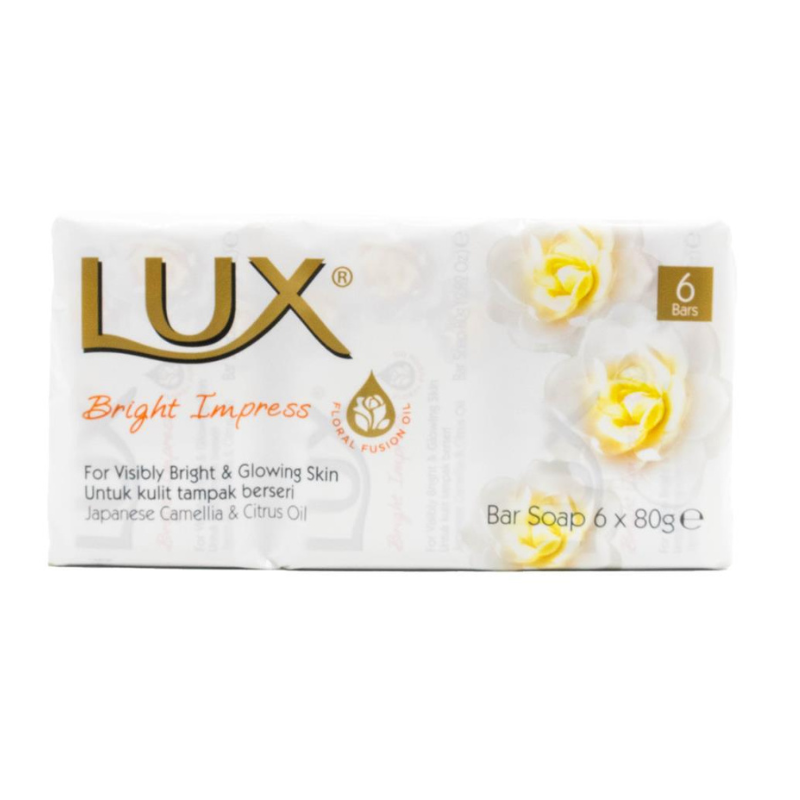 Lux Pk6 x 80g Bar Soap Bright Impress Japanese Camellia & Citrus Oil
