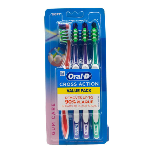 Oral-B Cross Action Value Pack Soft Toothbrush 4 Pack
