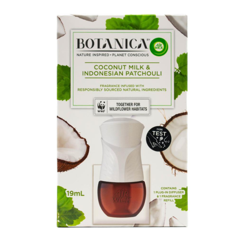 Air Wick Botanica Coconut Milk & Indonesian Patchouli 1 Plug Diffuser & 1 Fragrance Refill 19ml