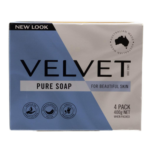 Velvet Pure Soap For Beautiful Skin 4 Pack 400g Net