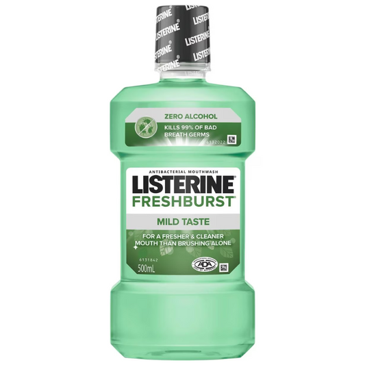 Listerine Fresh Burst Zero Alcohol Antibacterial Mouthwash 500ml