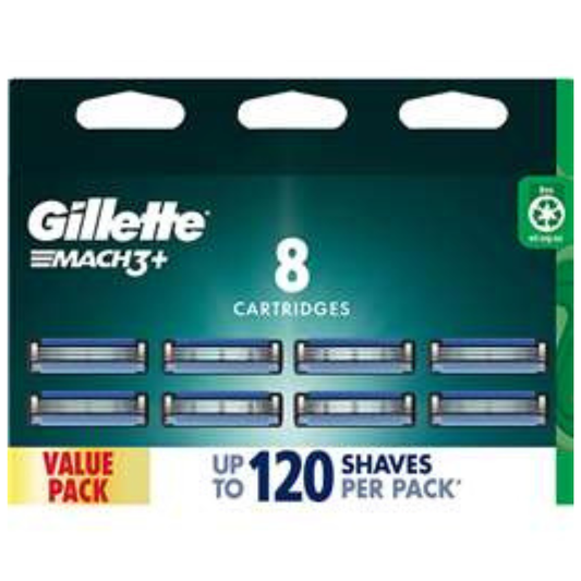 Gillette Mach3+ Razor Blades 8 Cartridges