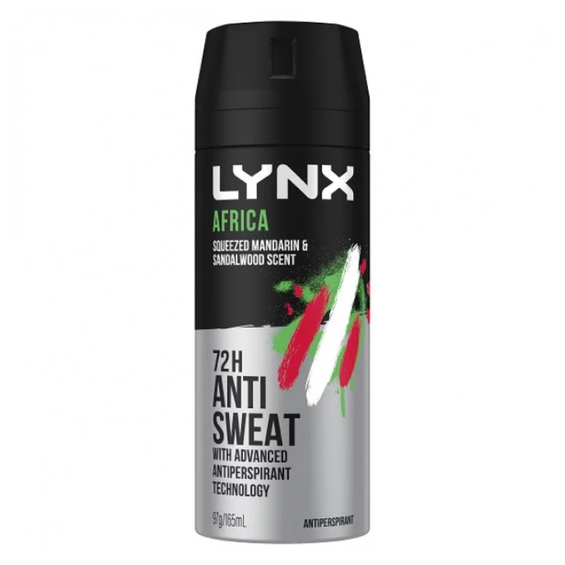 Lynx Africa Squeezed Mandarin & Sandalwood Scent 72H Anti Sweat Antiperspirant 165ml