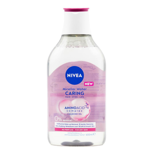 Nivea Micellar Water Caring Face-Eyes-Lips Amino Acid Complex Almond Oil 400ml