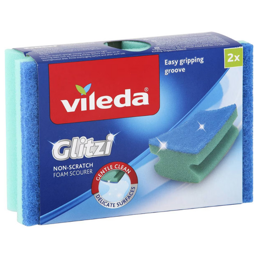 Vileda Glitzi Non-Scratch Foam Scourer 2 Pack