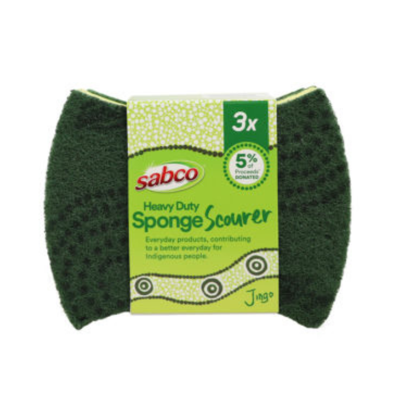 Sabco Jingo Heavy Duty Sponge Scourer 3 Pack