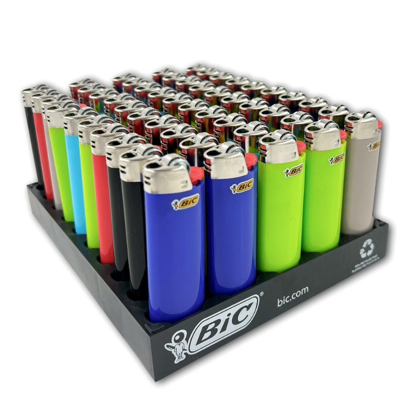 Bic Maxi Cigarette Lighter Assorted Colours 50 Pcs