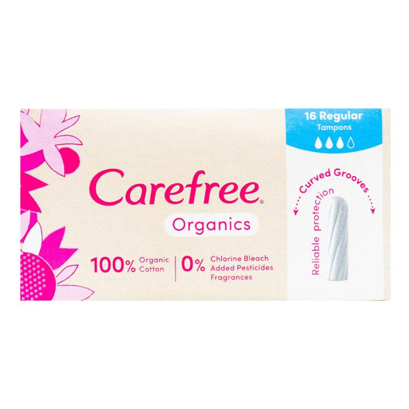 Carefree Organigs 16 Regular Tampons