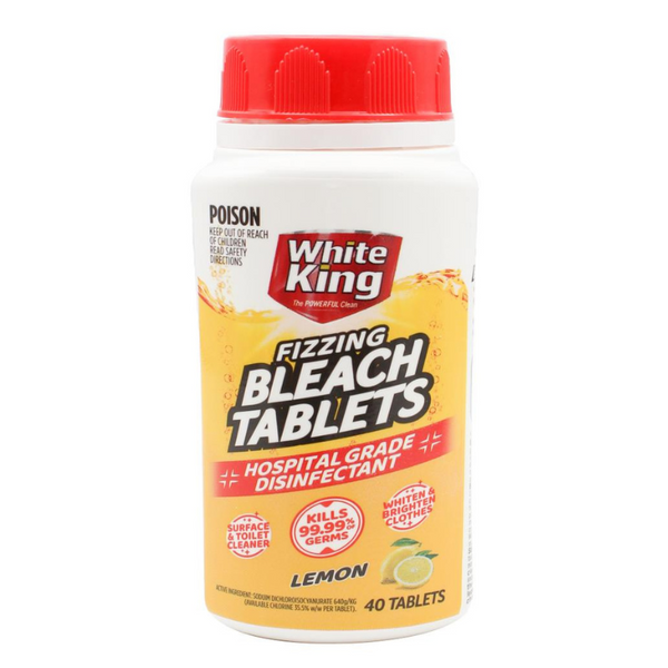 White King Fizzing Bleach Tablets Lemon Pk 40