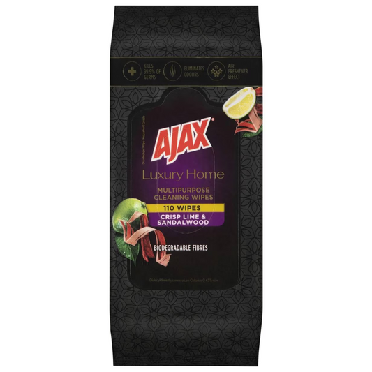 Ajax Luxury Home Crisp Lime & Sandalwood 110 Wipes