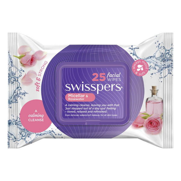 Swisspers Micellar & Rosewater 25 Facial Wipes