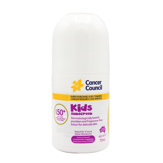 Cancer Council Kids Sunscreen Roll-On Spf 50+ 75ml