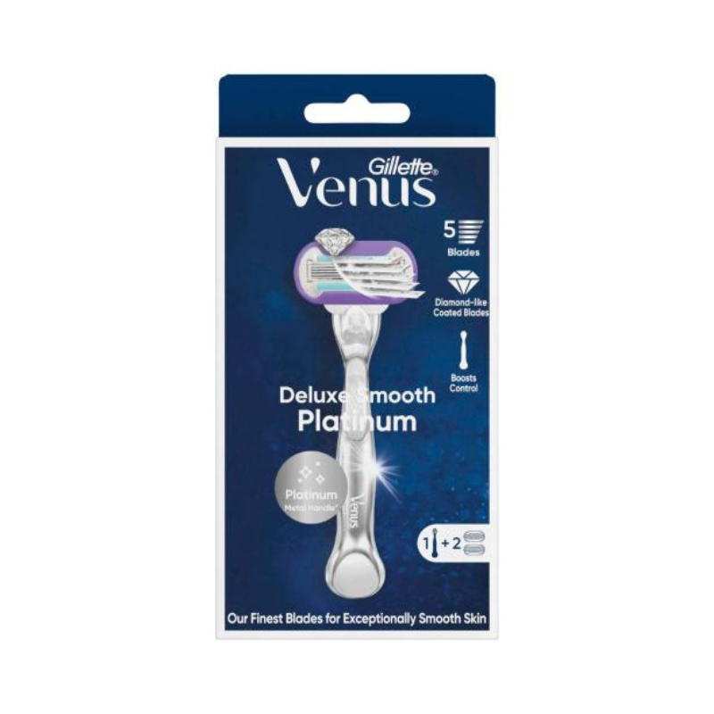 Gillette Venus Deluxe Smooth Platinum Razor + 2 Blade Refills
