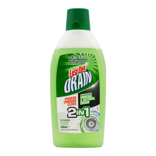 Easy-Off Drain 2 In 1 Powers Through Clogs 500ml