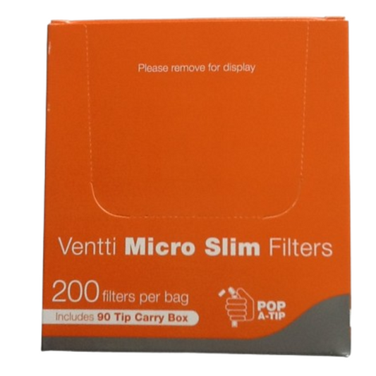 Ventti Micro Slim 200 Filters Includes 90 Tip Carry Box 12 Bags