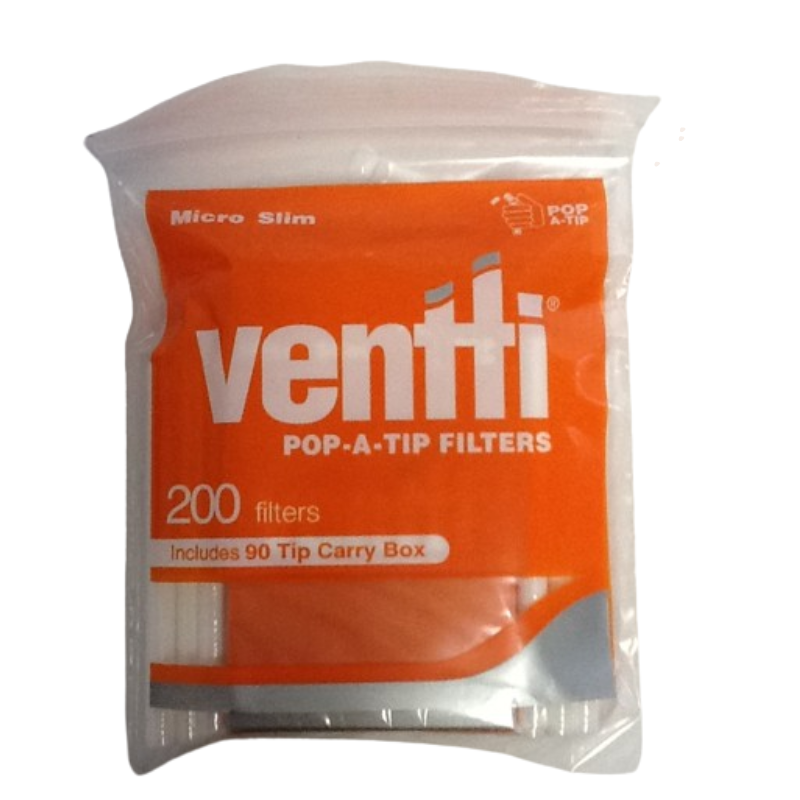 Ventti Micro Slim 200 Filters Includes 90 Tip Carry Box