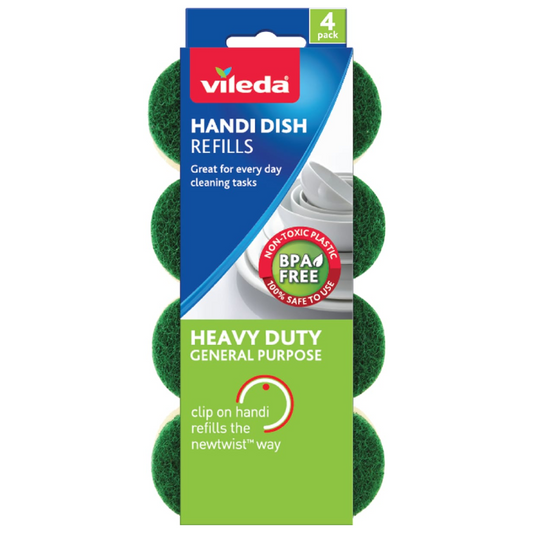 Vileda Handi Dish Refills Heavy Duty 4 Pack