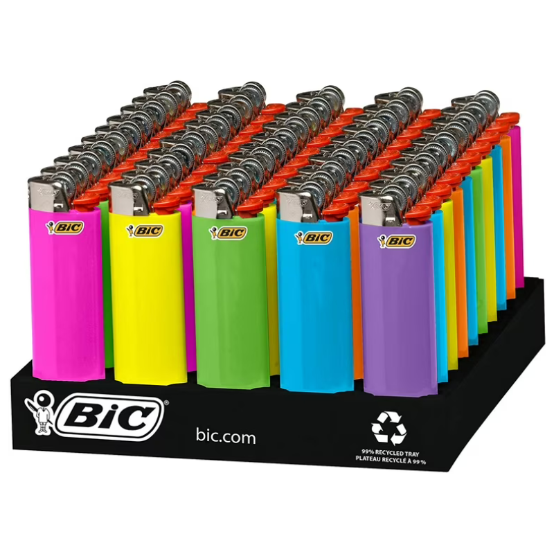 Bic Maxi Cigarette Lighter Assorted Colours 50 Pcs