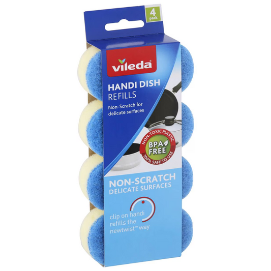 Vileda Handi Dish Refills Non-Scratch 4 Pack