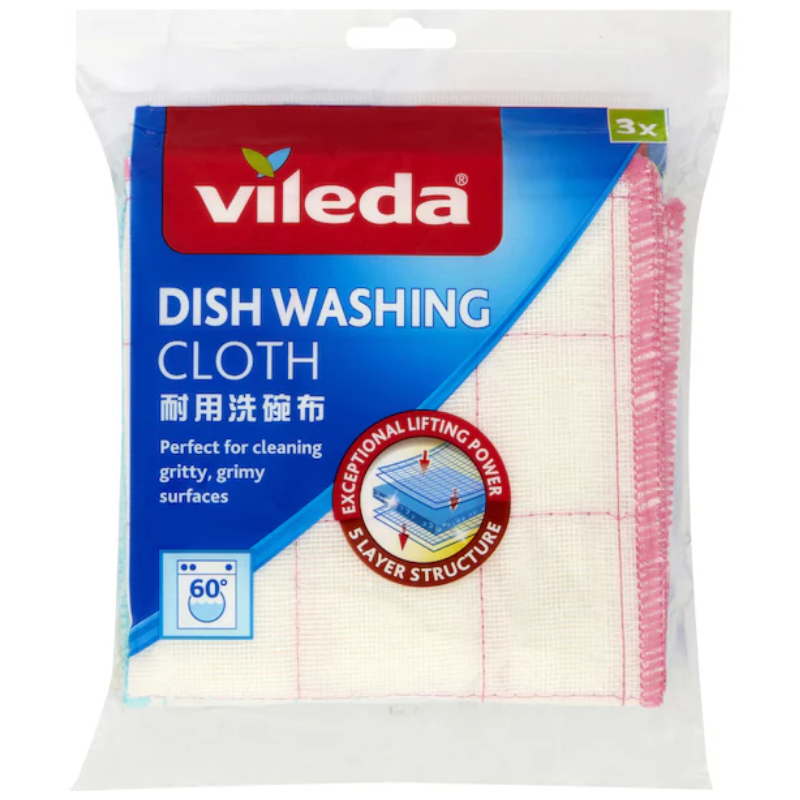 Vileda Dishwashing Cloth 30 x 30cm 3 Pack