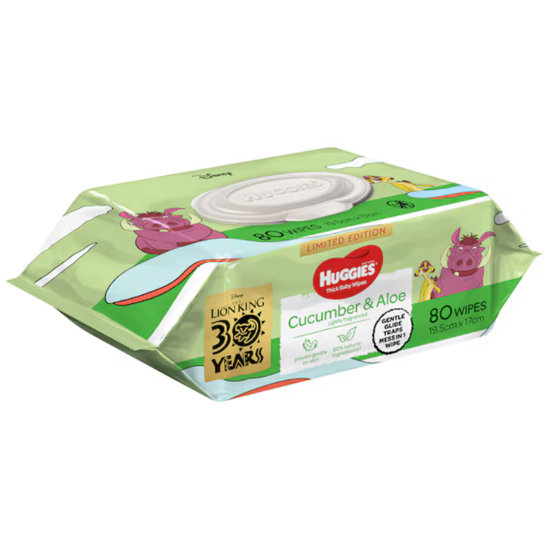 Huggies Thick Baby Wipes Cucumber & Aloe 80 Pack