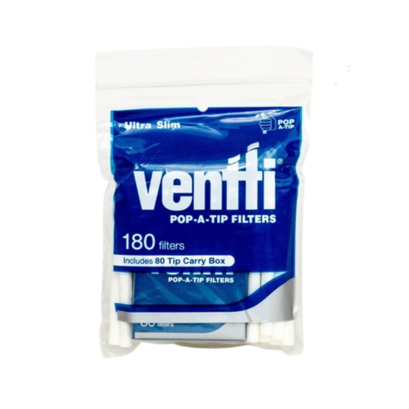 Ventti Ultra Slim 180 Filters Per Bag Includes 80 Tip Carry Box