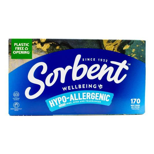 Sorbent Hypo-Allergenic 170 White Tissues 20 x 19.5cm