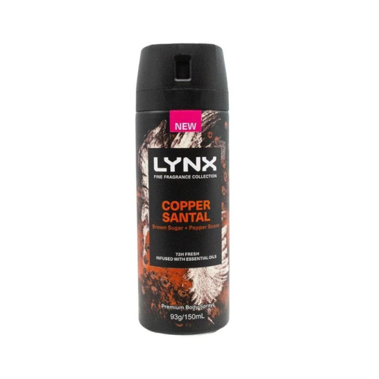 Lynx Copper Santal Brown Sugar & Pepper Scent Premium Body Spray 150ml
