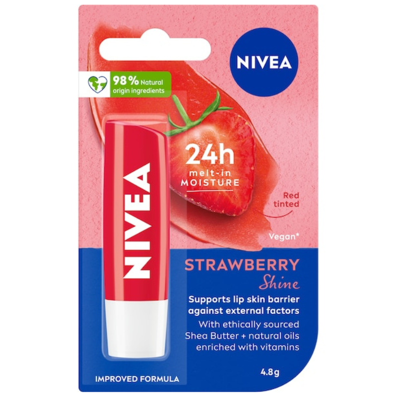 Nivea Strawberry Shine Caring Lip Balm 4.8g