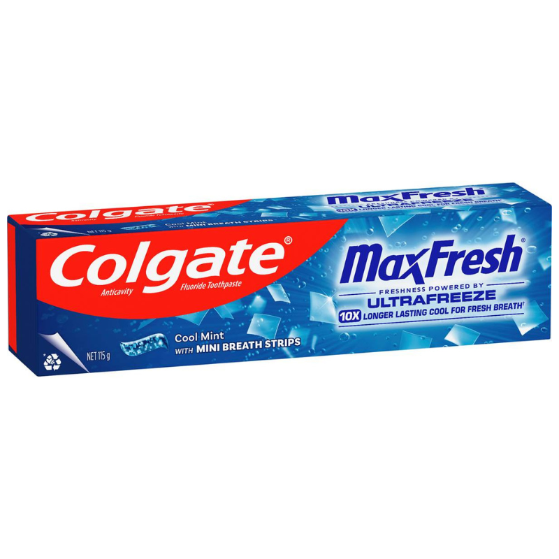 Colgate Toothpaste Max Fresh Cool Mint With Mini Breath Strips 115g