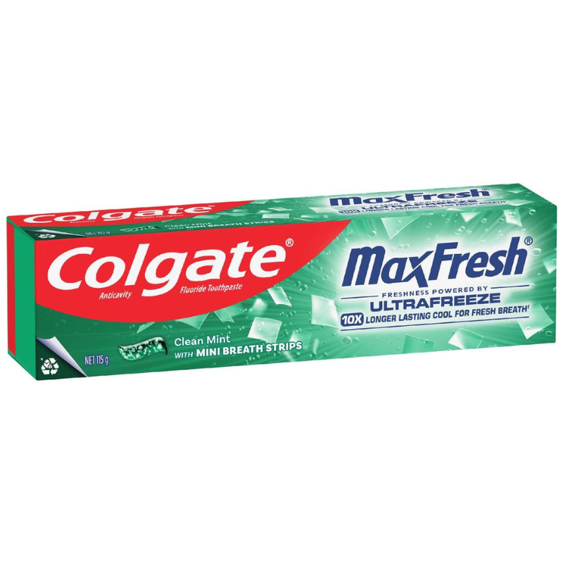 Colgate Toothpaste Max Fresh Clean Mint With Mini Breath Strips 115g