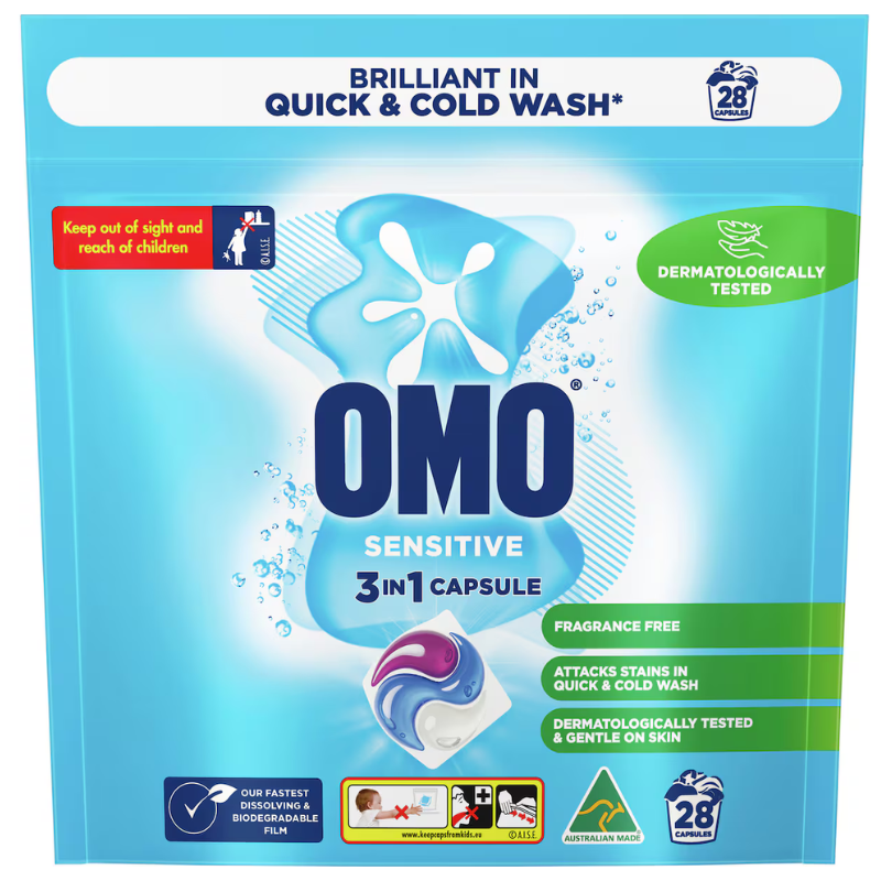 Omo Sensitive 3 In 1 Capsule 28 Pack