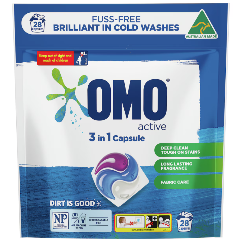 Omo Active 3 In 1 Capsule 28 Pack