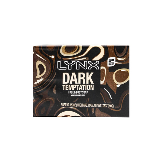 Lynx Dark Temptation Face & Body Soap Dark Chocolate Scent 2 x 100g Bars