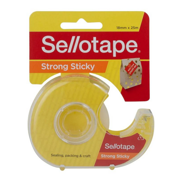 Sellotape Strong Sticky Tape With Dispenser 18mm x 25m