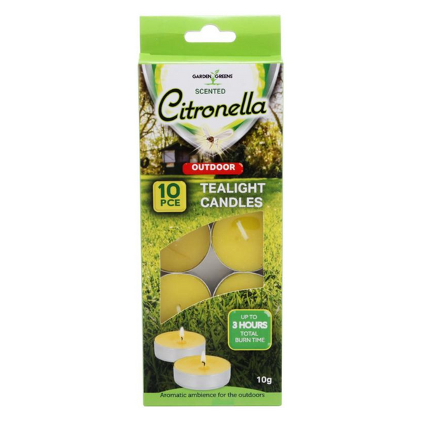 Garden Greens Scented Citronella Outdoor Tealight Candles 10pce