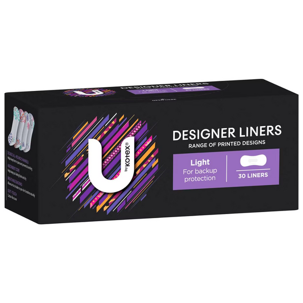 U By Kotex Designer Liners Light For Backup Protection 30 Liners