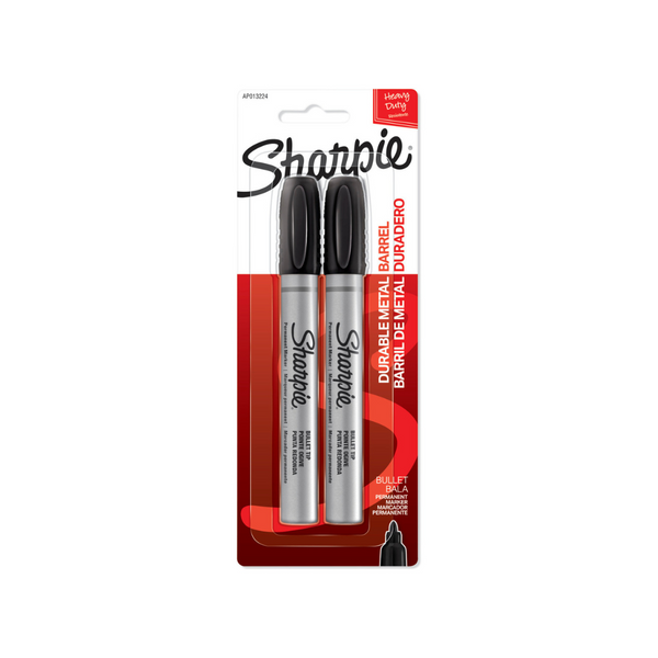 Sharpie Metal Bullet Bala Permanent Marker Black 2 Pack
