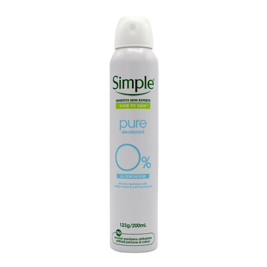 Simple Pure Deodorant With Cedar Wood & Patchouli Scent 200ml