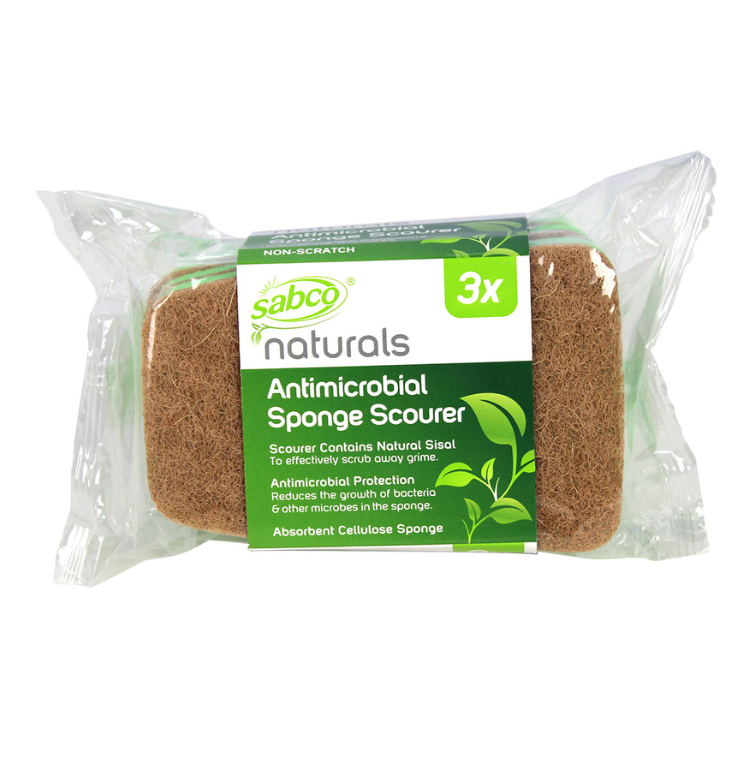 Sabco Naturals Antimicrobial Sponge Scourer 3 Pack